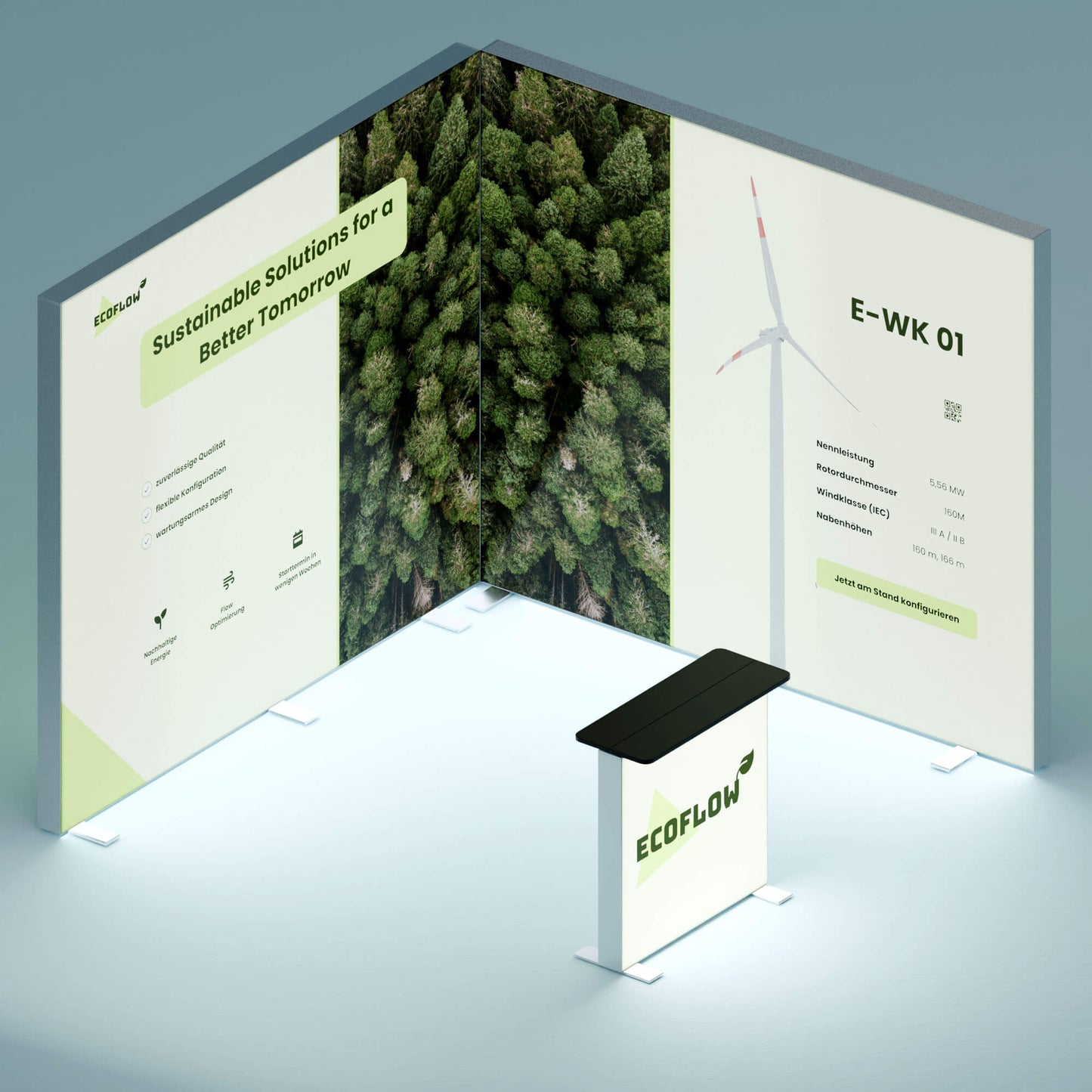 BIG LEDUP Eck Messestand 3x3m