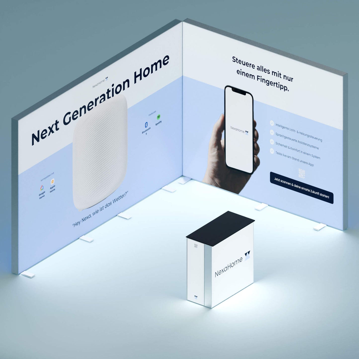 BIG LEDUP Eck Messestand 4x3m