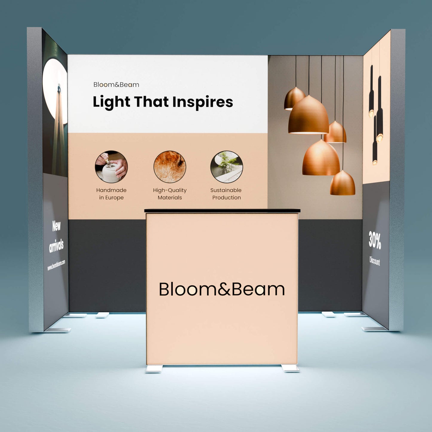 BIG LEDUP Reihen Messestand 3x1m