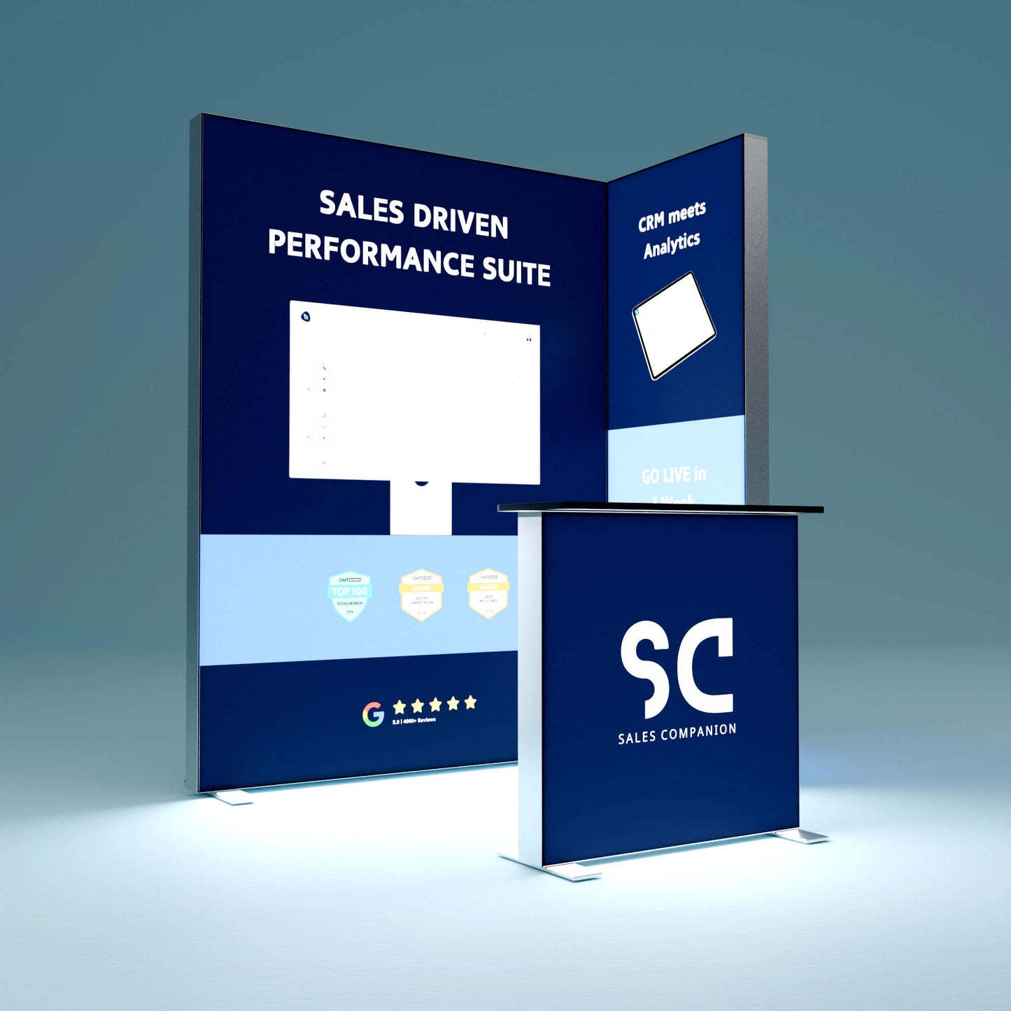 Eck Messestand 2x1m