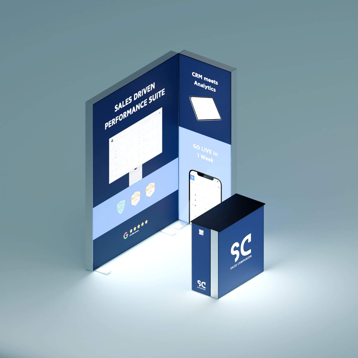 BIG LEDUP Eck Messestand 2x1m